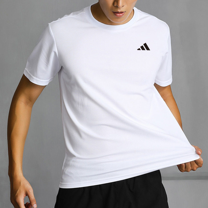 阿迪达斯短袖男2025冬季新款透气训练服跑步健身运动T恤 HR8728