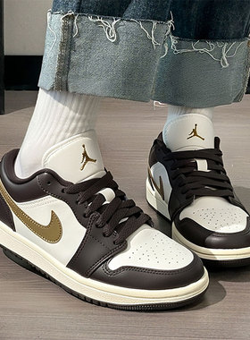 NIKE耐克女鞋休闲鞋26新款AIR JORDAN 1运动低帮篮球鞋DC0774-200