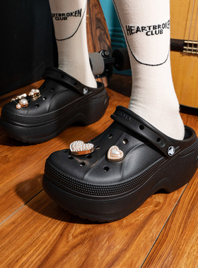 crocs卡骆驰黑色凉拖鞋男鞋女鞋洞洞鞋冬季外穿透气沙滩鞋210062