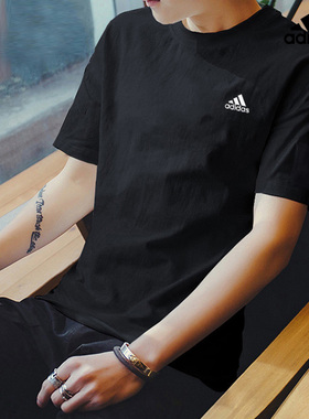Adidas阿迪达斯短袖男 2026春季新款运动服圆领半袖纯棉T恤IC9282