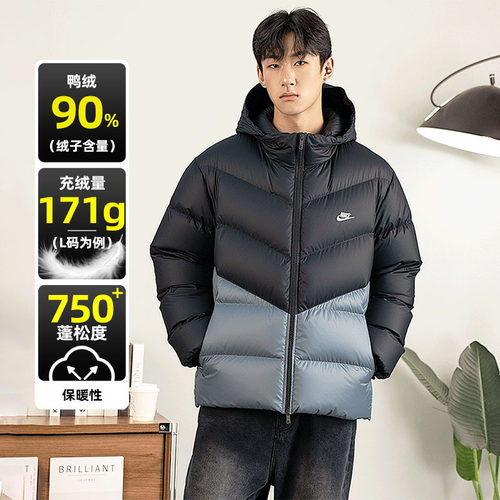 NIKE耐克男装短款羽绒服2026新款户外保暖加厚运动服HQ7791-061