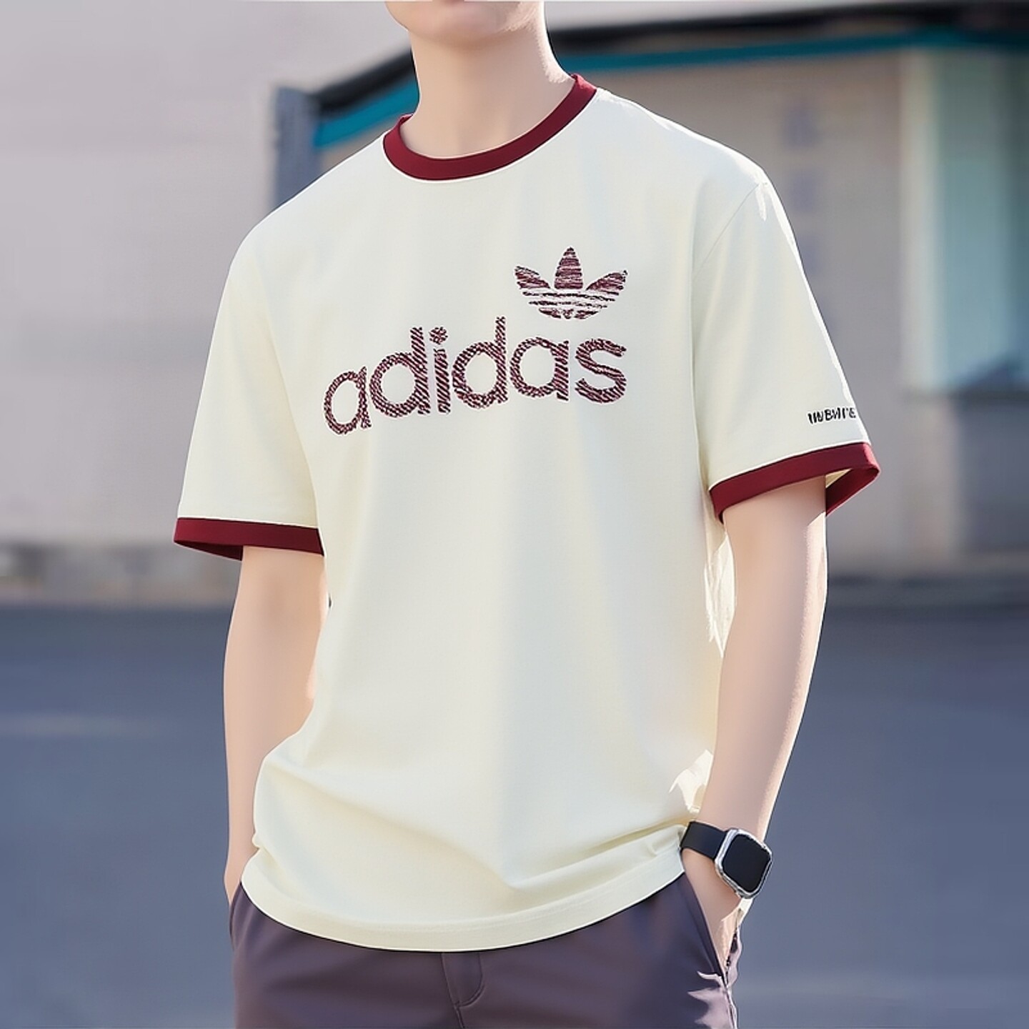 阿迪达斯三叶草T恤男装半截袖春季新款运动服跑步透气短袖KY8452