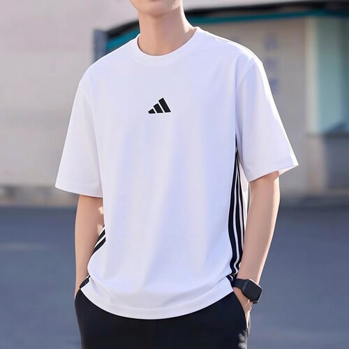阿迪达斯男装夏季短袖白恤26新款透气跑步健身运动训练服JE6388