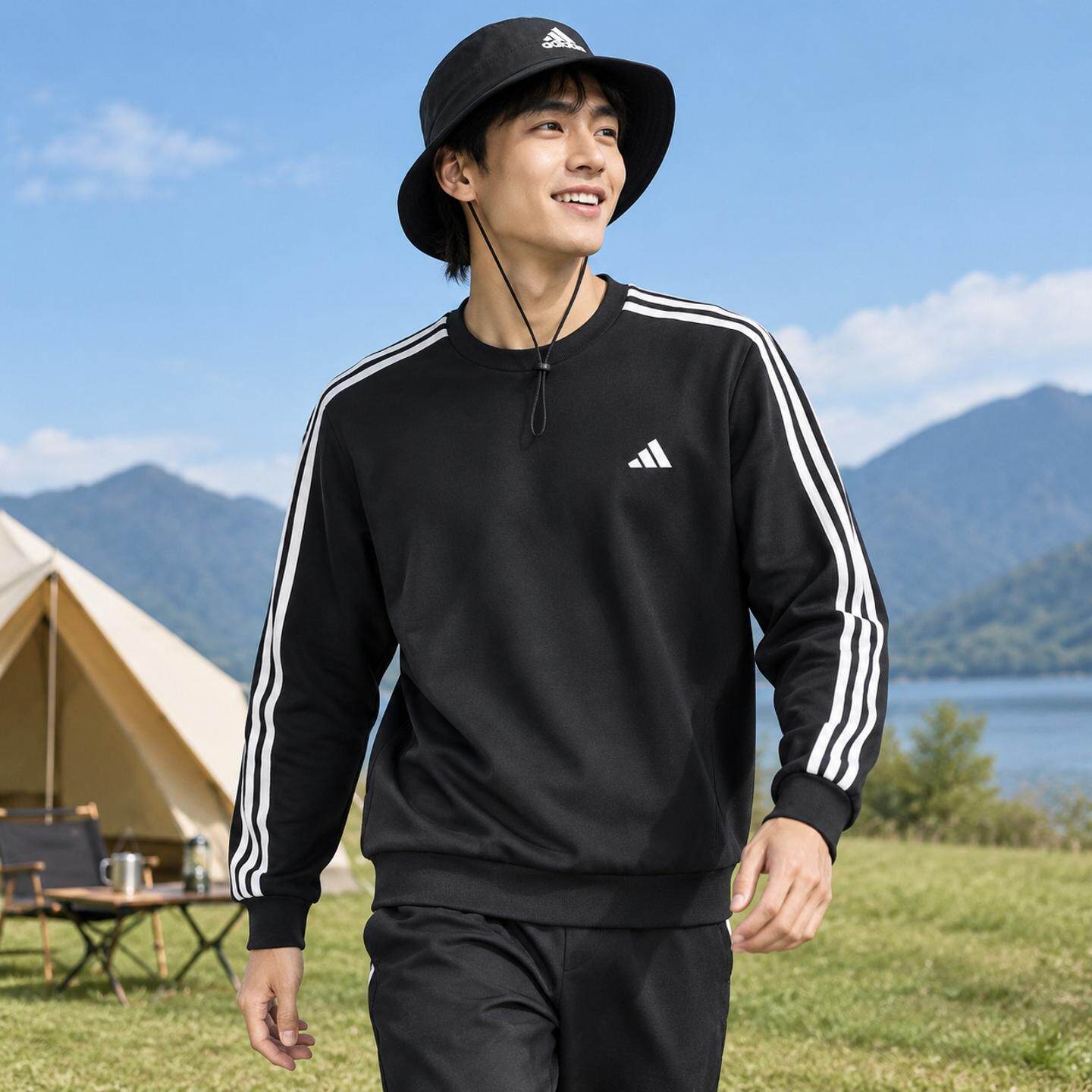 Adidas阿迪达斯男装卫衣套头衫2026秋季新款休闲上衣运动服KX0498