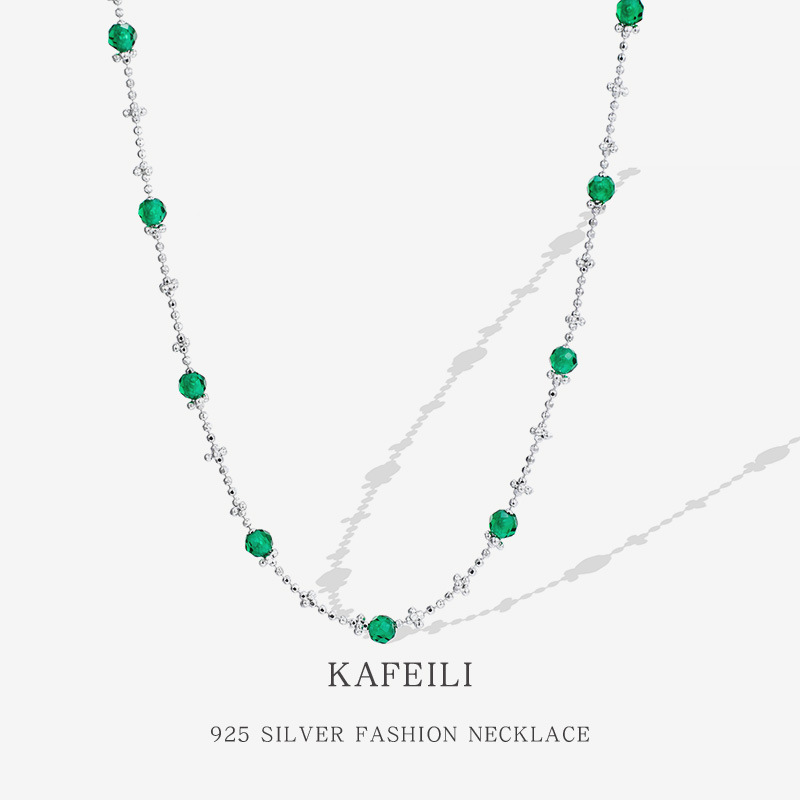 POEMS925纯银爱心抽拉仙女项链