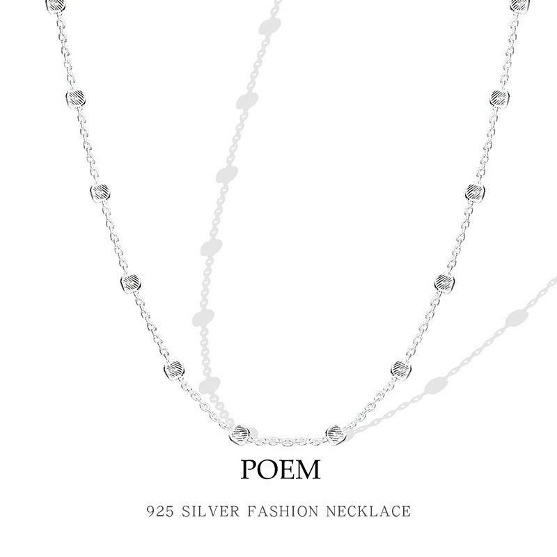 POEM纯银项链女个性颈链