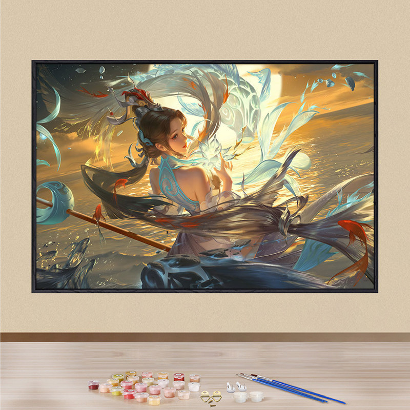 王者荣耀数字油画diy手工填色画