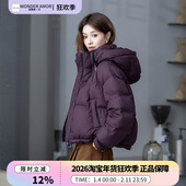 宽松型街头风立领羽绒服女亮面休闲保暖宽松时尚 某鸭同款 短款 外套