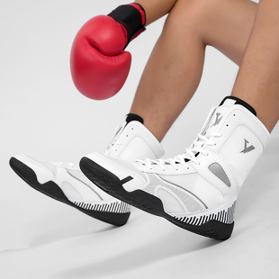 踏川专业拳击鞋男摔跤鞋高筒格斗训练鞋长靴泰拳抟击鞋健身散打鞋