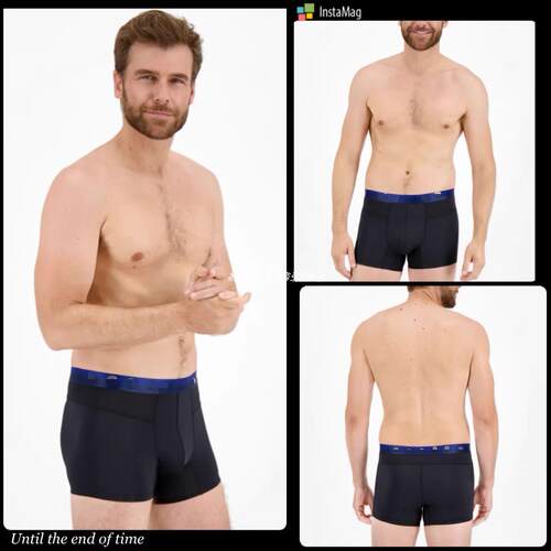 外贸美J澳单涤纶网眼+涤纶四面弹速干透气提臀立体男平角内裤短款