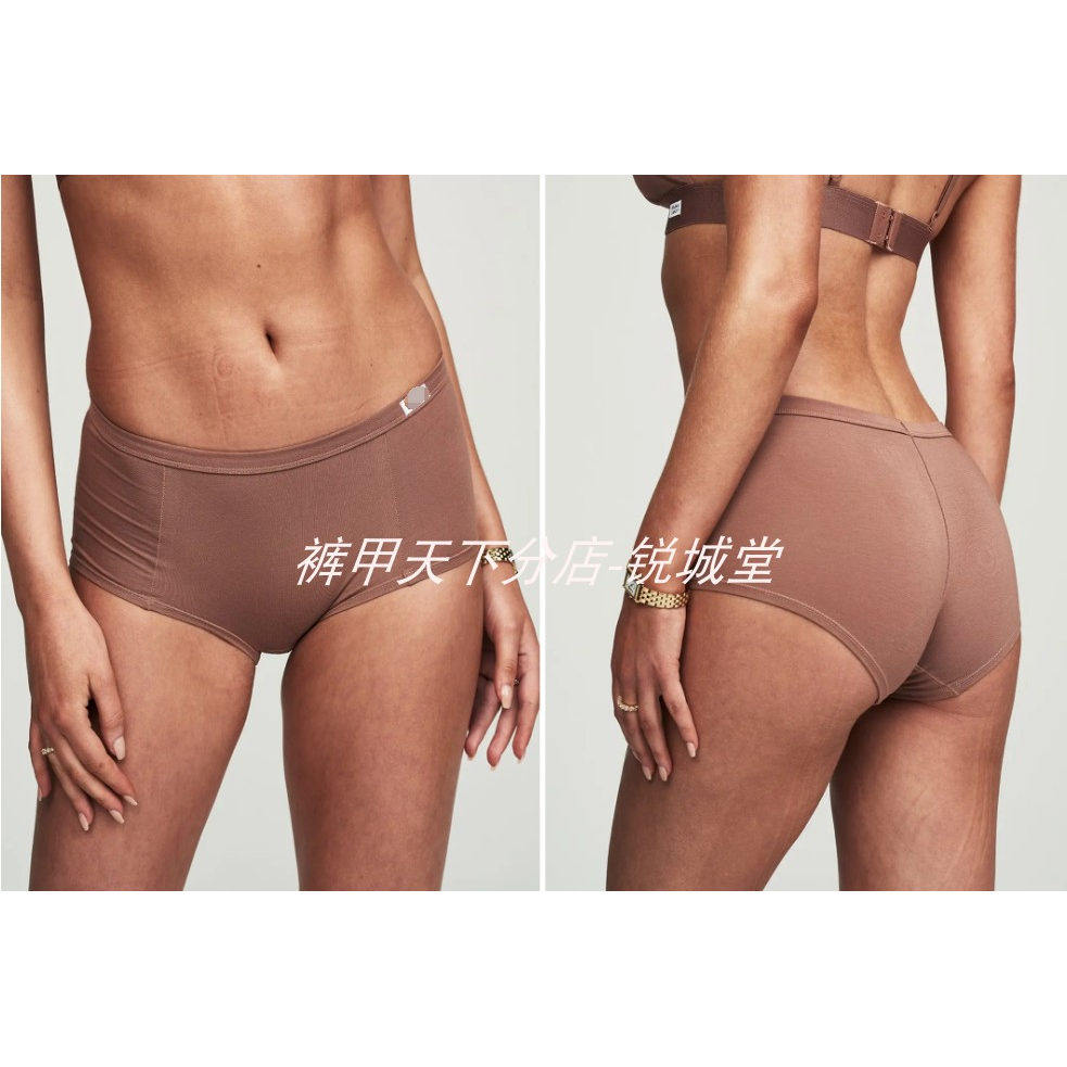 美单 竹纤维+棉料 包布裤腰橡筋 中低腰拼接缝纫修身包臀女平角裤