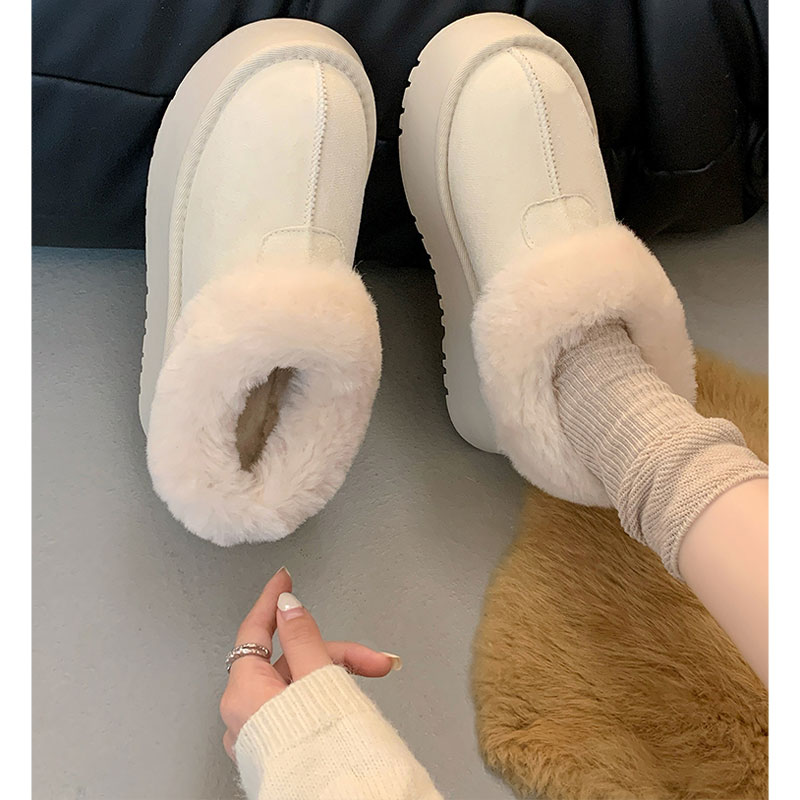 雪地靴女皮毛一体复古厚底加绒