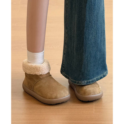 厚底羊皮毛一体雪地靴女2025冬季