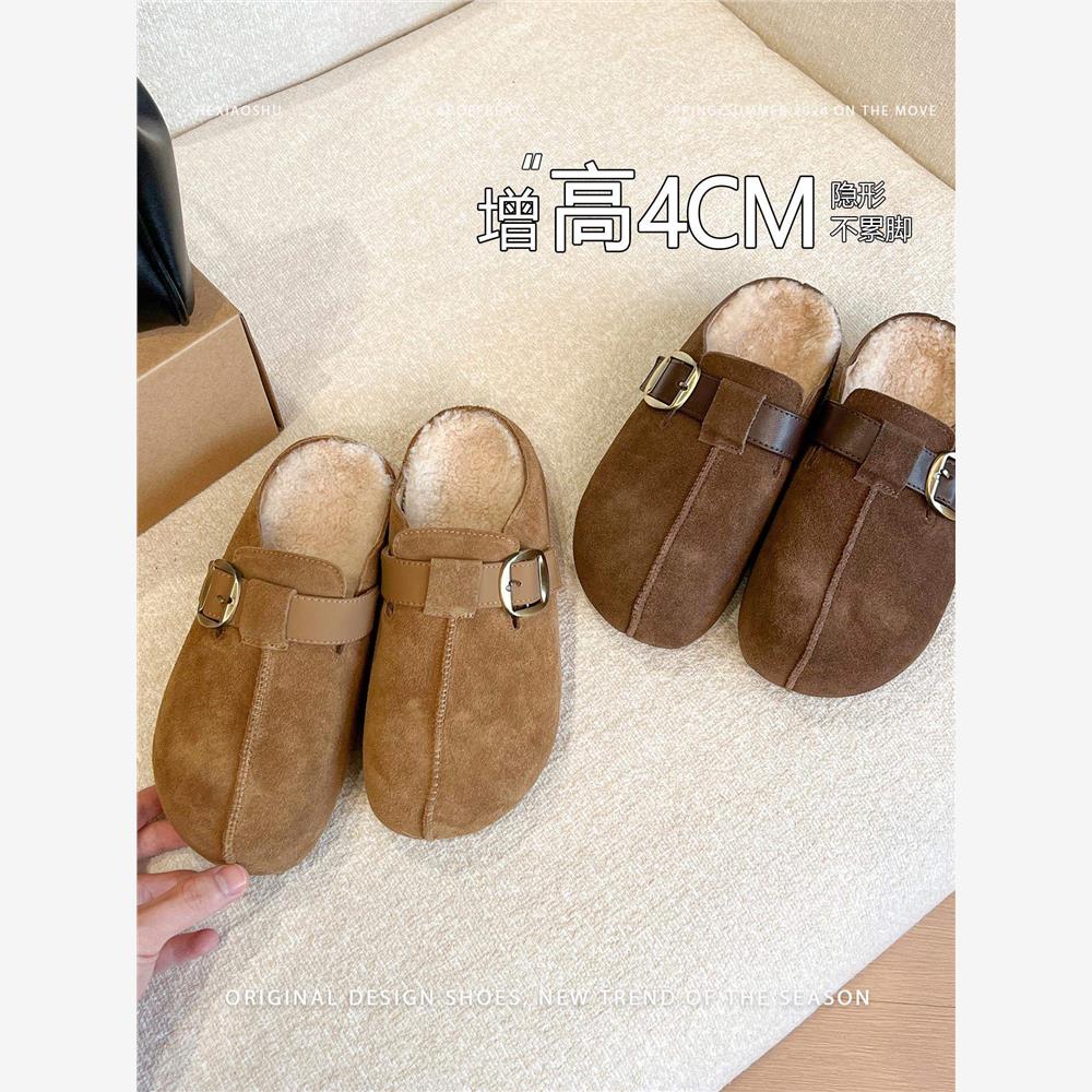 牛皮版复古增高加绒保暖