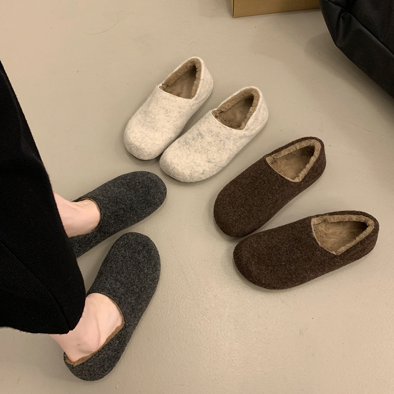 羊皮毛一体勃肯鞋女冬季新款加厚