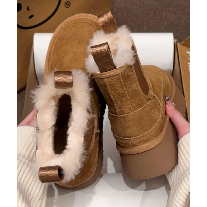 厚底羊皮毛一体雪地靴女冬季新款