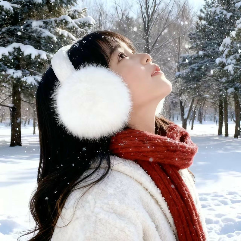 不掉毛耳套保暖耳罩女可折叠冬季