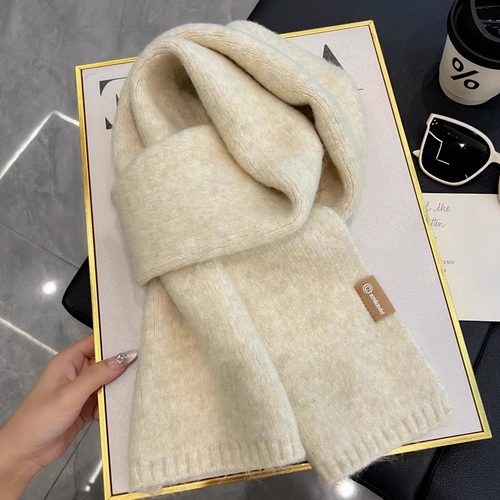 高级氛围感百搭米色围巾