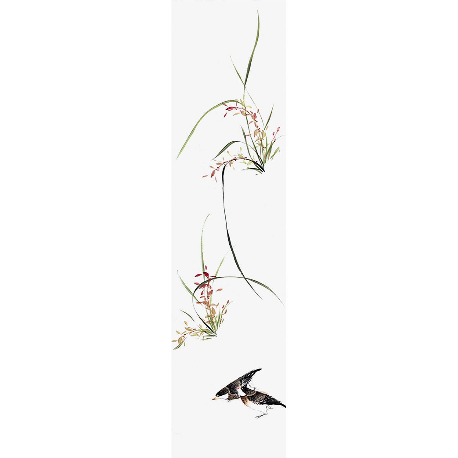 兰花挂画 手绘梅兰竹菊兰花画 玄关竖幅画 君子画 清廉清雅寓意画