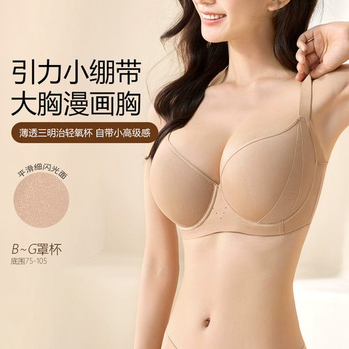 批发无痕内衣显圆大胸显大小性感大码胖mm聚拢上托收副乳文胸罩薄