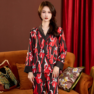 轻奢家居服时尚 中年薄款 套装 女五分袖 睡衣家居服套装
