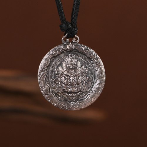 S999足银黄财神麒麟吊坠