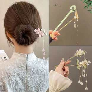 新款国风新中式清冷步摇珍珠流苏发簪女古风汉服盘发簪子发钗子