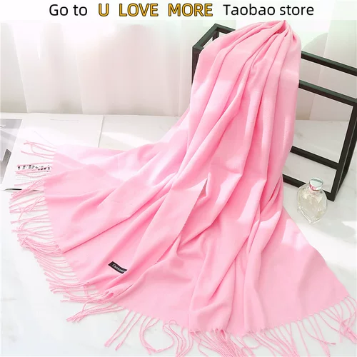 Женские кашемировые шарф сплошные густые теплые повседневные зимние шарфы