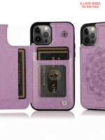 Wallet Type iPhone15 Embossed Mobile Phone Holster Datura Cover Suitable for Apple Phone Case