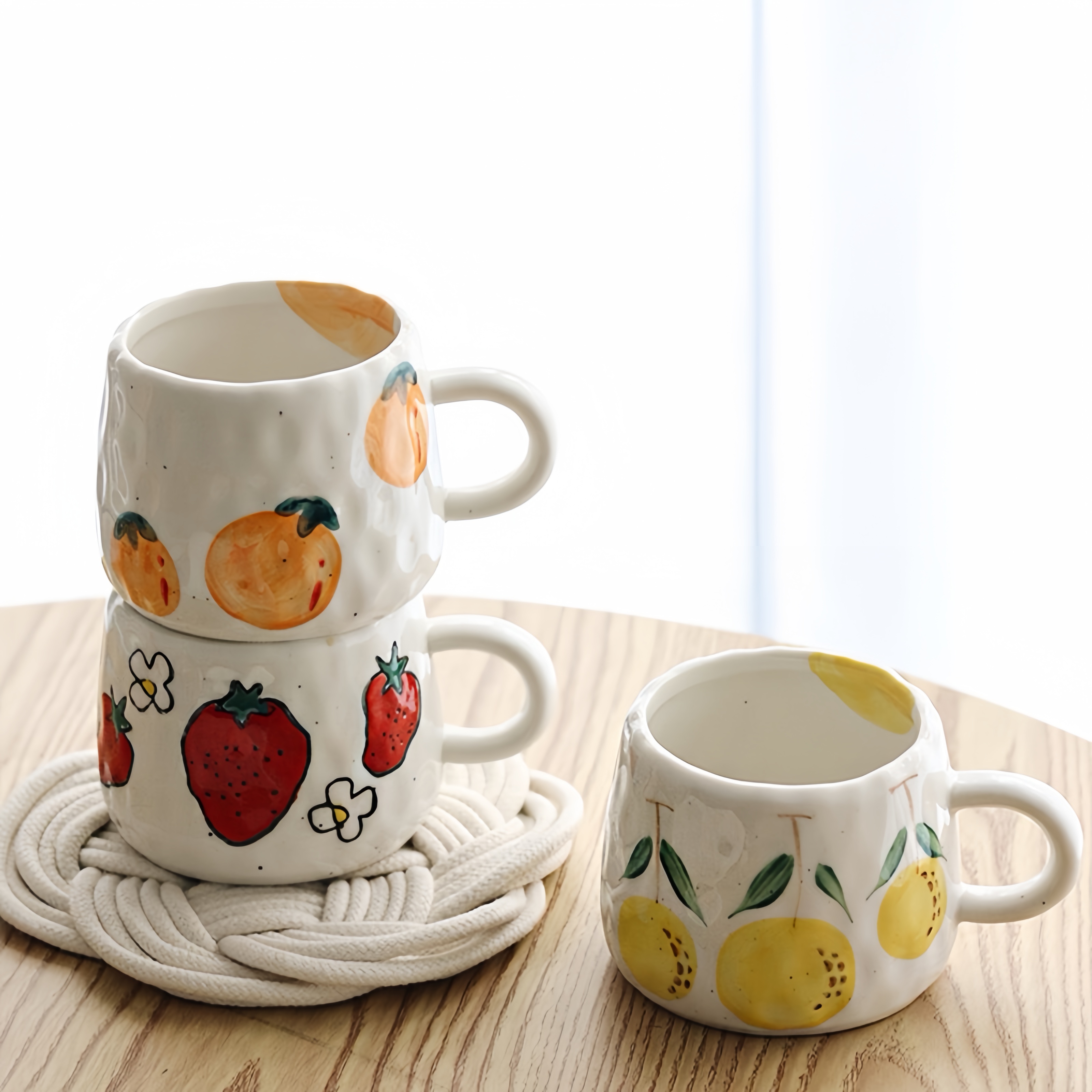 陶瓷马克杯日式高档精致咖啡杯高级感网红水杯釉下彩手工喝水杯