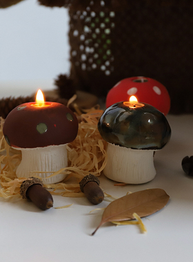 可爱陶瓷蘑菇蜡烛氛围灯