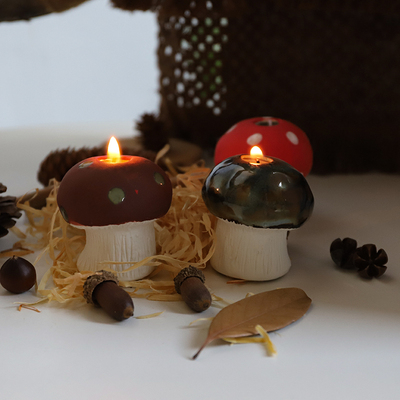 可爱陶瓷蘑菇蜡烛氛围灯