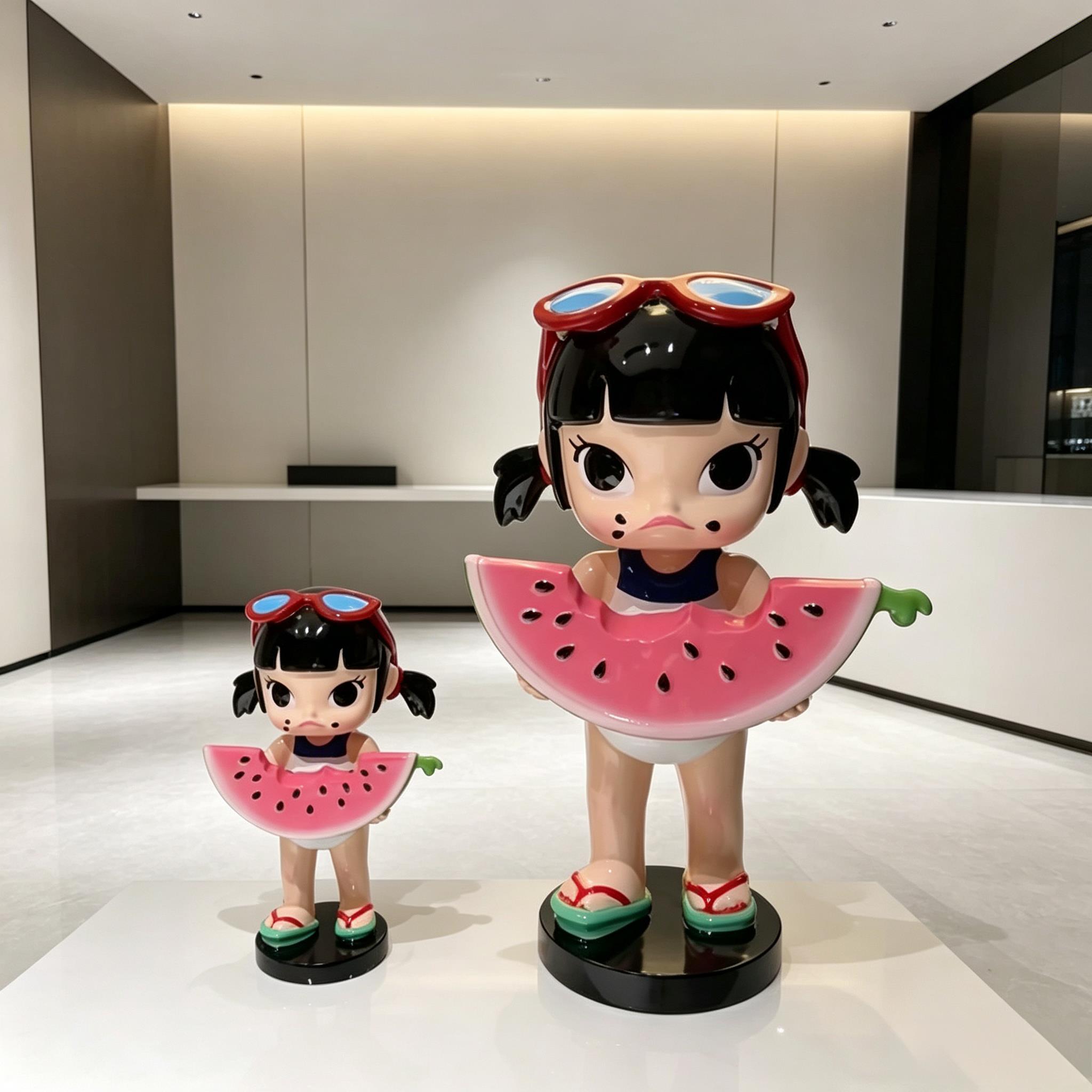 泡泡系列潮玩西瓜妹大摆件客厅玄关电视柜家居装饰品乔迁新居礼物