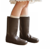 日系森林系田园风女中筒真皮靴大头平底舒适柔软女鞋 复古学院文艺