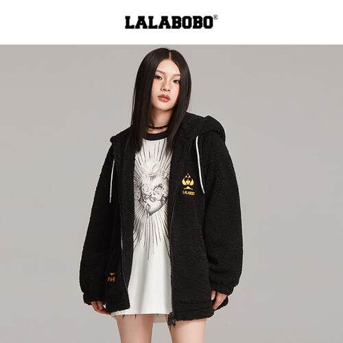 LALABOBO秋季毛绒外套女上衣