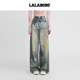 原创松弛感印花显高裤 26年夏新款 LALABOBO牛仔裤 子 邓佳鑫同款