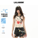 LALABOBO25年背心吊带春夏新款 周湘同款 女原创潮印花内搭美背