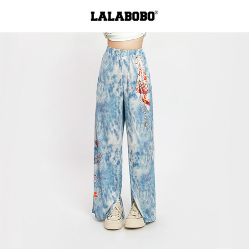 LALABOBO开叉腰结针织裤
