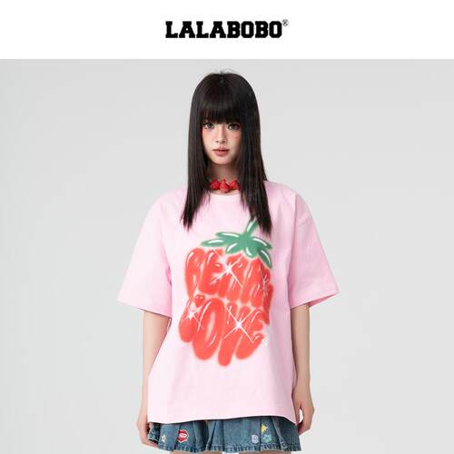 LALABOBO大草莓短袖T恤