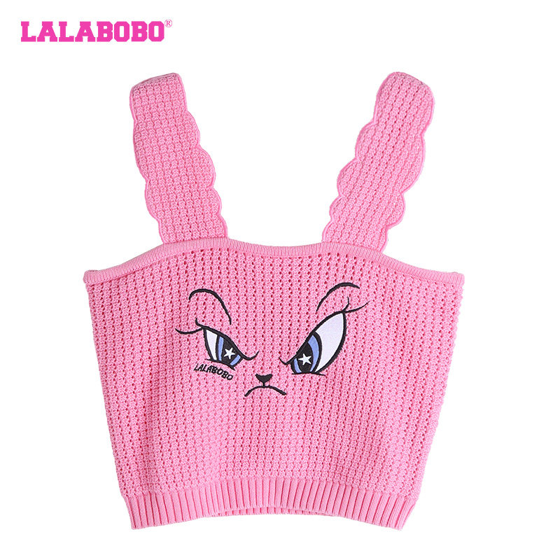 LALABOBO26春季新款紧身纯棉可爱甜美软糖兔毛织背心|LB