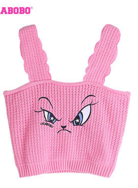 LALABOBO25春季新款紧身纯棉可爱甜美软糖兔毛织背心|LBDB-WSTM14