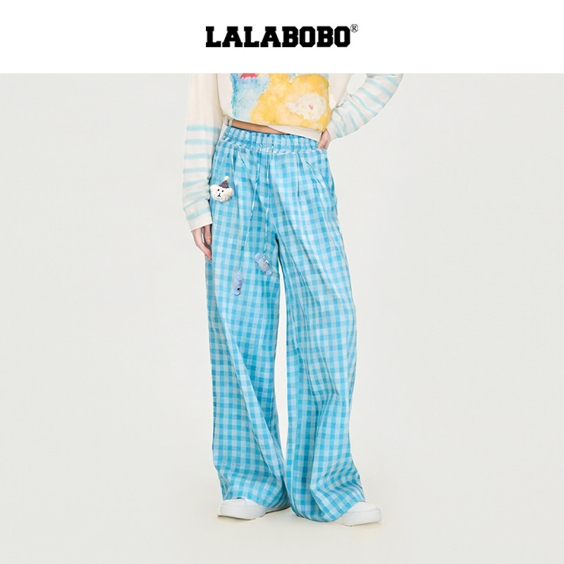 【派对小熊】LALABOBO格子长裤26夏夏新潮原创高级感清晰抽