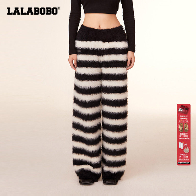王灿同款LALABOBO秋季新品潮流熊直角毛织休闲长裤女|LBCC-WXZC81,女装/女士精品,休闲裤,淘宝优惠券,粉丝福利购,淘宝优惠卷