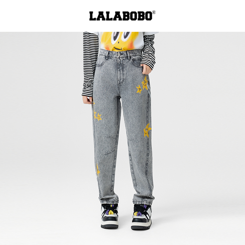 LALABOBO星星图案牛仔裤