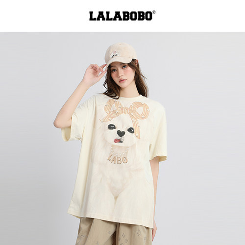 LALABOBO糯米蝴蝶结T恤