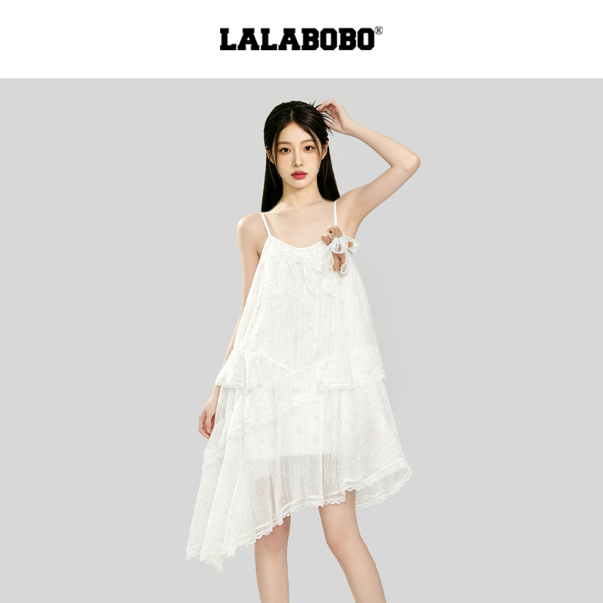 LALABOBO贴纸梭织连衣裙
