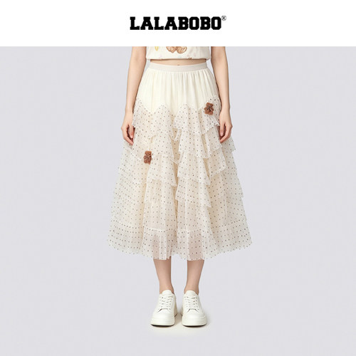 LALABOBO波点小狗纱裙
