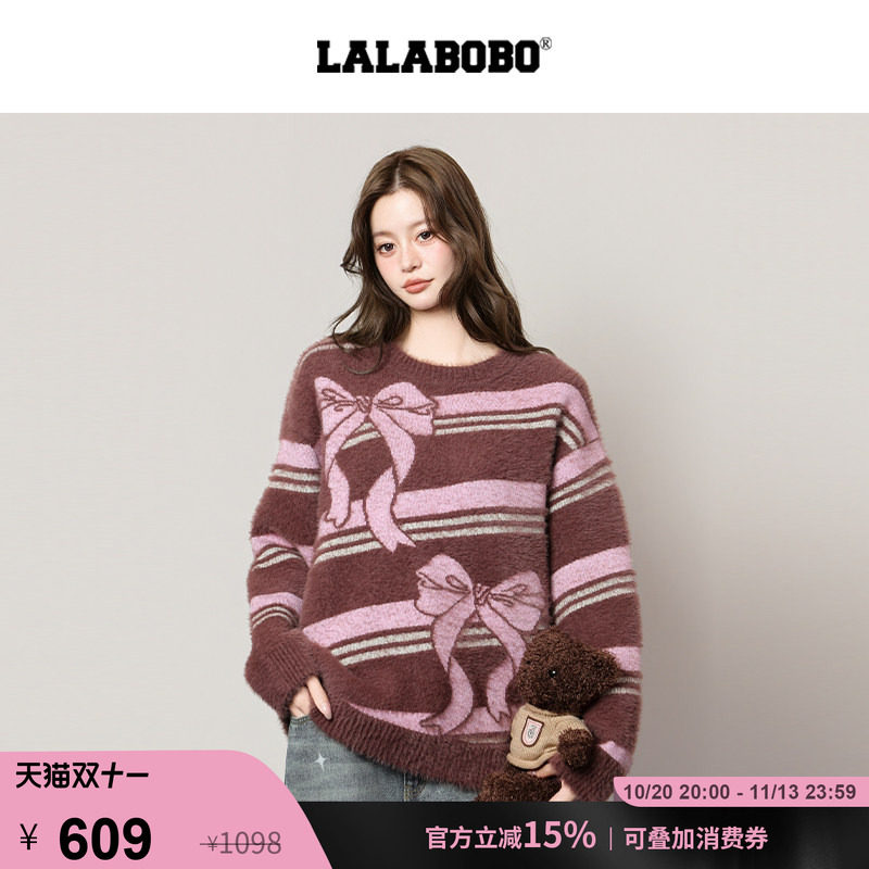 LALABOBO蝴蝶结套头毛衣