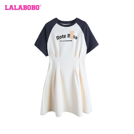 【抗菌】LALABOBO24夏新时尚甜美休闲收腰短袖连衣裙女|RBDB-ZY11