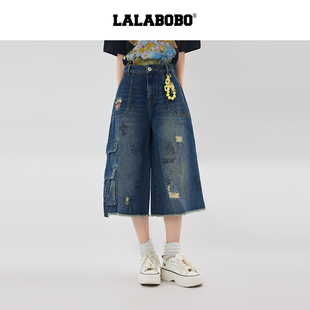 商场同款 女原创潮牌大口袋裤 LALABOBO26年7分工装 夏新款 子 裤